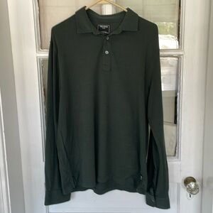 TODD SNYDER LONG SLEEVE STRETCH DRESS PIQUE POLO IN PINETOP